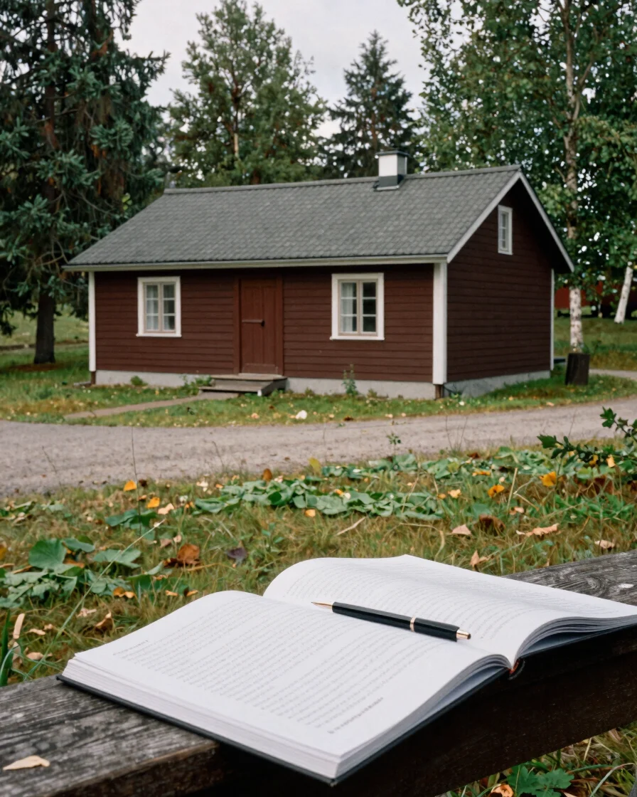 Rauhallinen suomalainen kotiympäristö pehmeässä pohjoisessa päivä